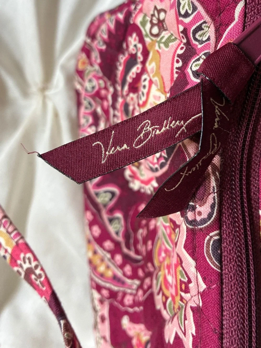 Vera Bradley Burgundy Print Small Handbag/Crossbody